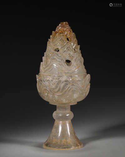 A crystal incense burner,Han Dynasty,China