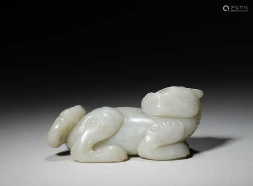 A jade beast ornament,Han Dynasty,China