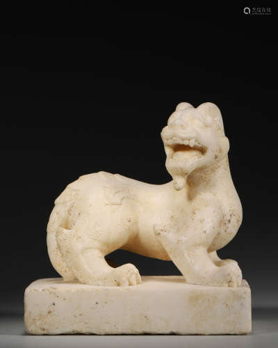 A white jade beast paperweight,Han Dynasty,China