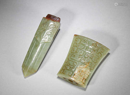 A group of hotan gaogu jade ornaments,Han Dynasty,China