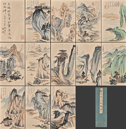 A Chinese Landscape Painting On Paper, Album, Zhang Daqian M...