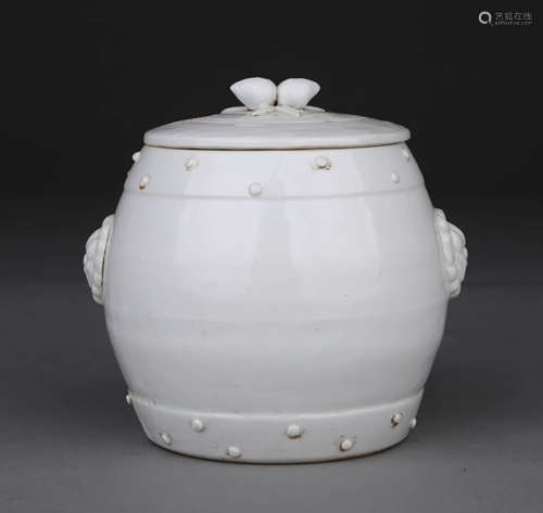 A Dehua Molded Flower Jar And Cover