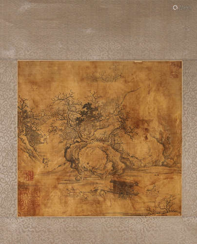 A Chinese Landscape Painting On Silk, Mounted, Anonymous