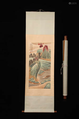A Chinese Landscape Painting, Hanging Scroll, Zhang Daqian M...