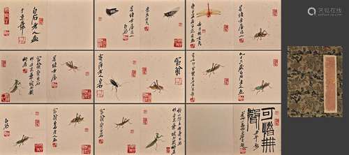 A Chinese Insect Painting On Paper, Album Of Ten Leaves, Qi ...