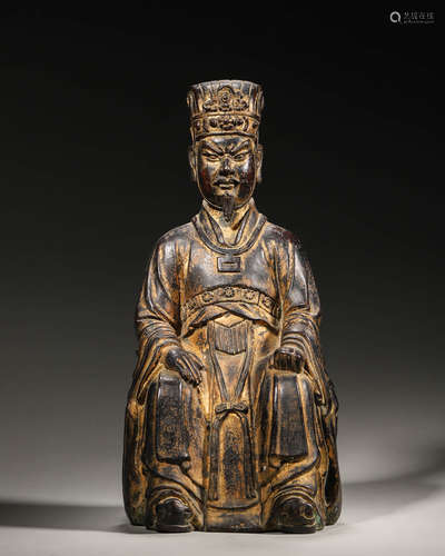 A Gilt-Bronze Figure Of A Celestial Official