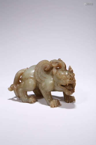 A carved Jade Auspicious Beast