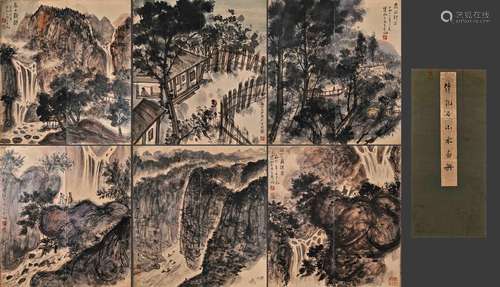 A Chinese Landscape Painting On Paper, Album, Fu Baoshi Mark