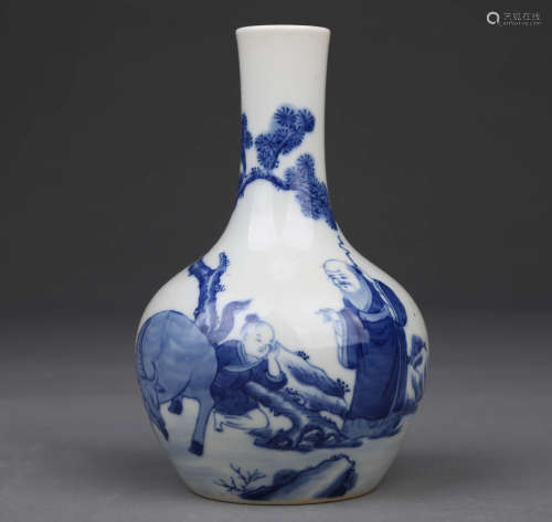 A Blue And White Figure Vase, Tianqiuping