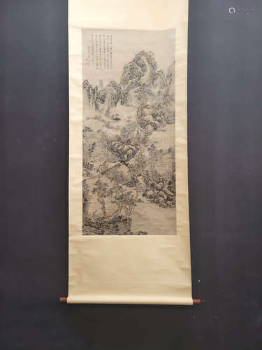 A Chinese Landscape Painting, Hanging Scroll, Shi Xi Mark