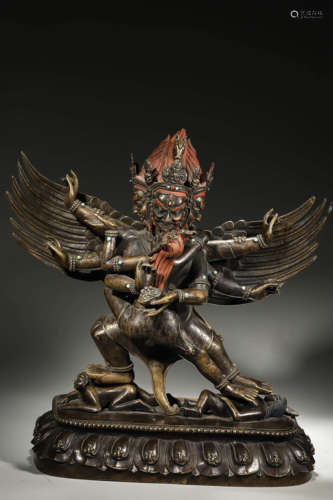 A Gilt-Bronze Figure Of Deity