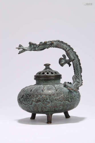 A Bronze Vessel And Cover