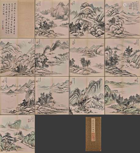 A Chinese Landscape Painting On Paper, Album, Wang Shimin Ma...