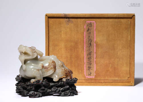 A Jade Pixiu Statue