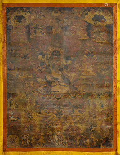 A Thangka of Mahakala Statue