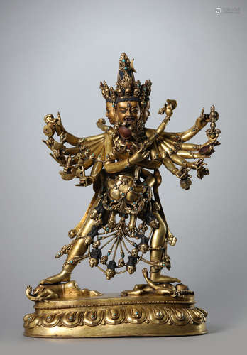 A Gilt-Bronze Shri Hevajra Statue