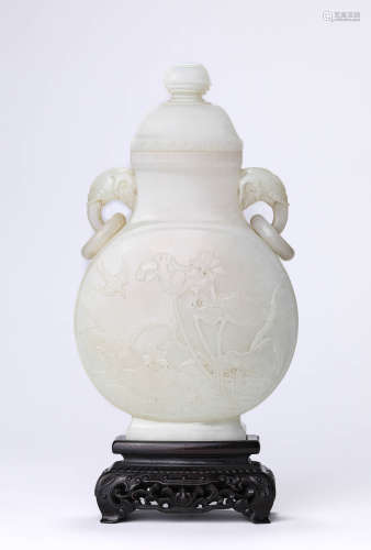 A Jade Lotus Vase