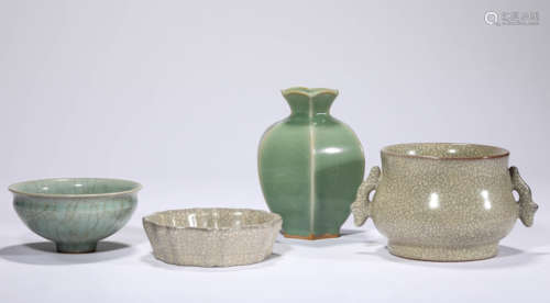 A Set of Porcelain Vases and Bowls