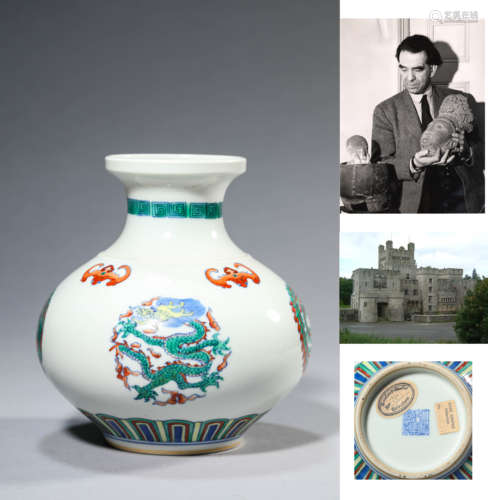 A Porcelain Doucai Fu and Shou Vase