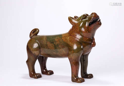 A Jade Dog Sculpture