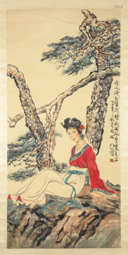 A Chinese Scroll Painting by Xu Bei Hong