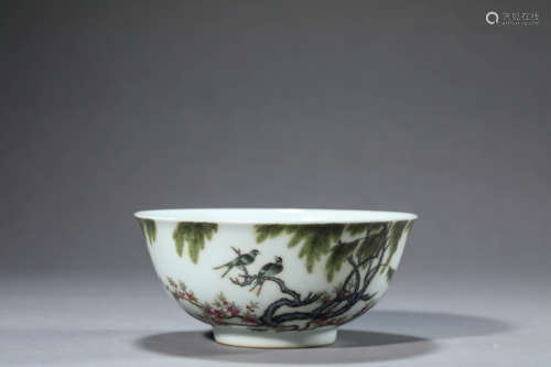 A Porelain Famille-Rose Poem Bowl