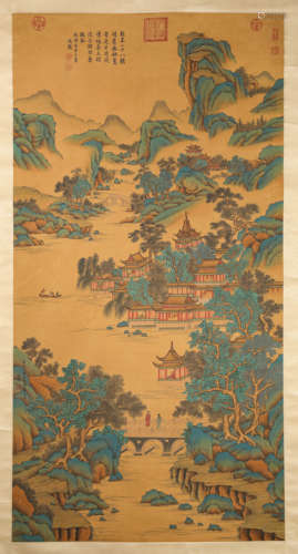 A Chinese Scroll Painting by Wen Zheng Ming