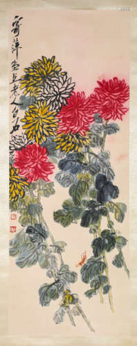 A Chinese Scroll Painting by Qi Bai Shi