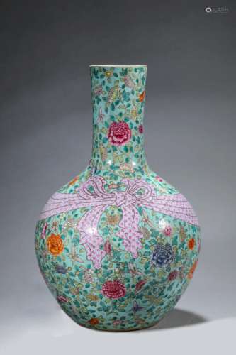 A Porcelain Famille-Rose Butterfly Vase