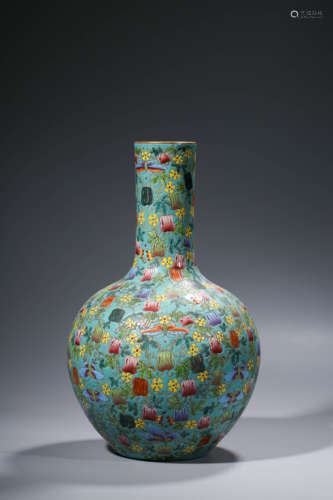 A Porcelain Famille-Rose Vase