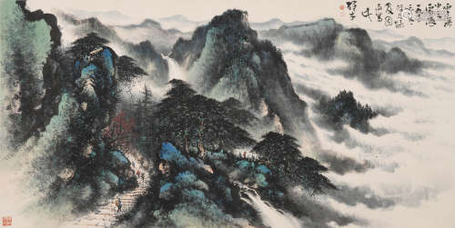 黎雄才(1910-2001)云海雪峰图