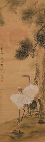 华岩(1682-1756)松鹤图