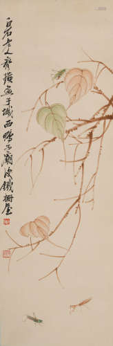 齐白石(1864-1957)贝叶草虫