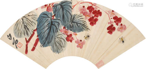 齐白石(1864-1957)花卉蜜蜂