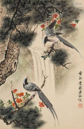 溥佐(1918-2001)双禽图