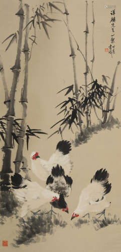 张书旗(1900-1957)竹禽图