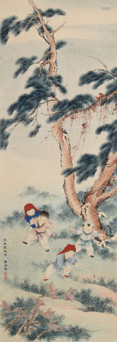 陈林斋(1912-1999)婴戏图