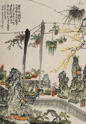 冯建吴(1910-1989)盆栽图