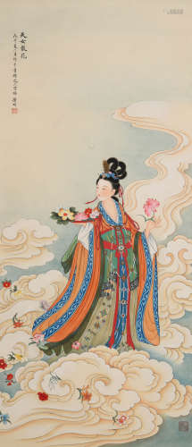 黄均(1775-1850)天女散花