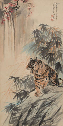张善孖(1882-1940)虎啸图