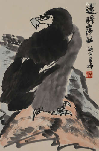 李苦禅(1899-1983)鹰石图