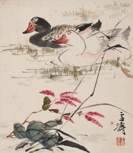 王雪涛(1903-1983)双鸭