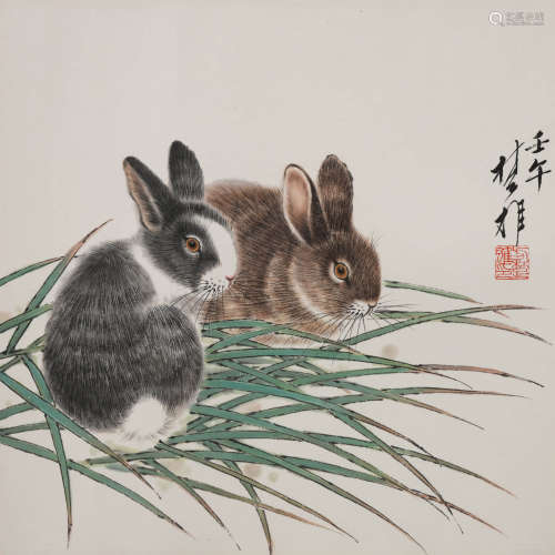 方楚雄(b.1950)双兔