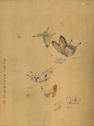 溥儒(1896-1963)花蝶图