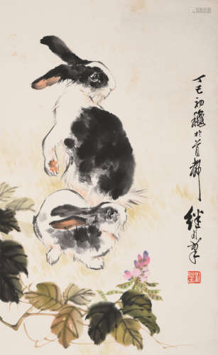 刘继卣(1918-1983)双兔