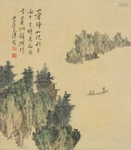溥儒(1896-1963)泛舟图