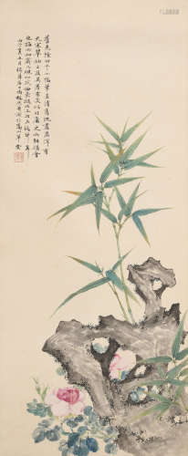 冯超然(1882-1954)竹石图