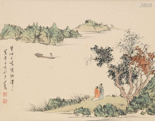溥儒(1896-1963)山中游玩