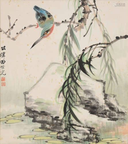 田世光(1916-1999)柳雀图