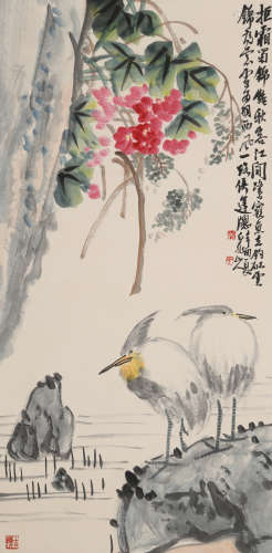 王一亭(1867-1938)双鹭